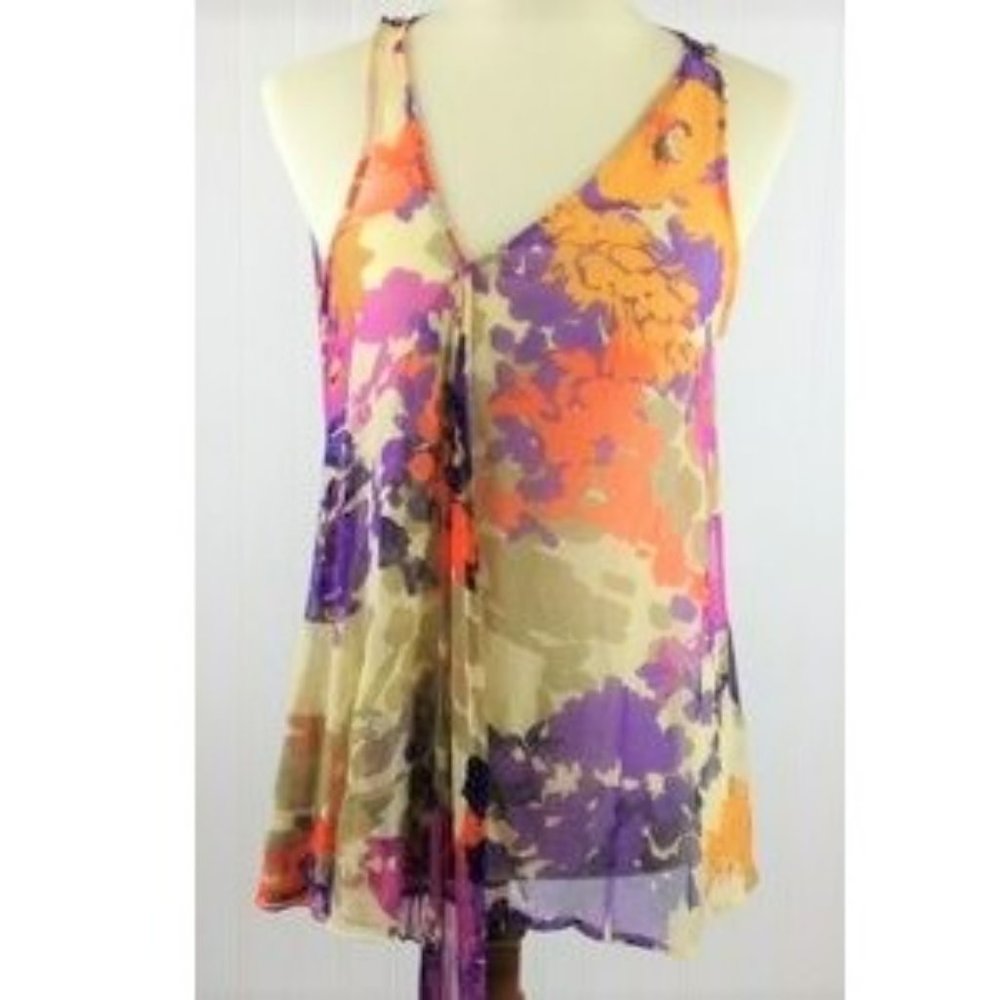 Trinity Silk Floral Sleeveless Blouse